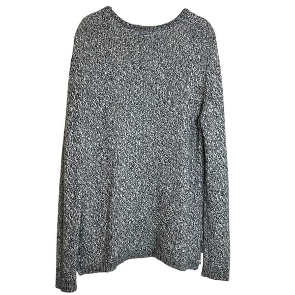 White House Black Market Womens Sweater L Gray Marled Knit V-Neck Pullover - Picture 3 of 6